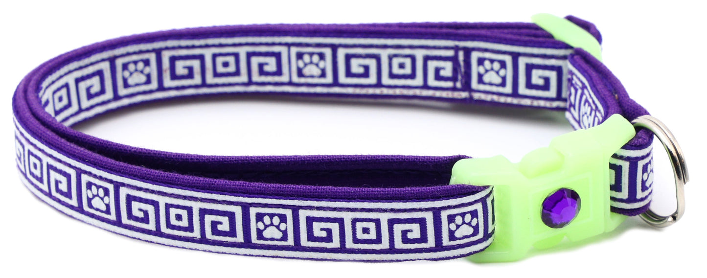 Greek Key Breakaway Cat Collar-55