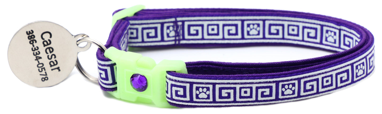 Greek Key Breakaway Cat Collar-43