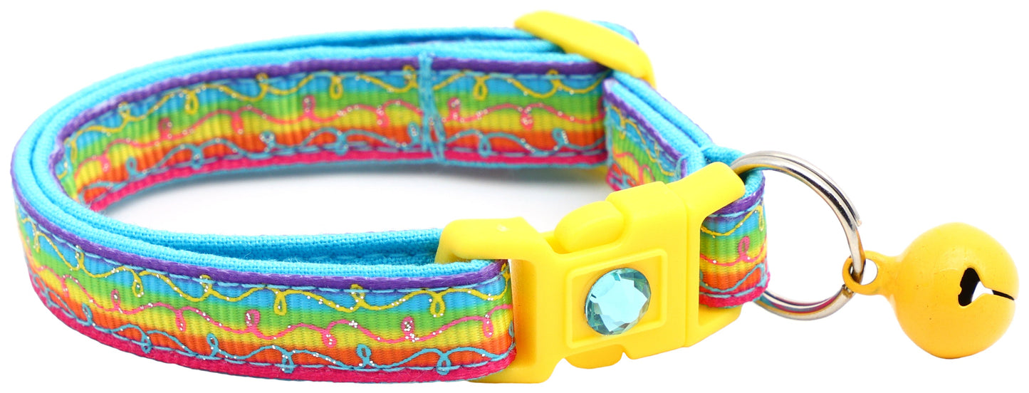 Rainbow Doodle Swirls Cat Collar-1