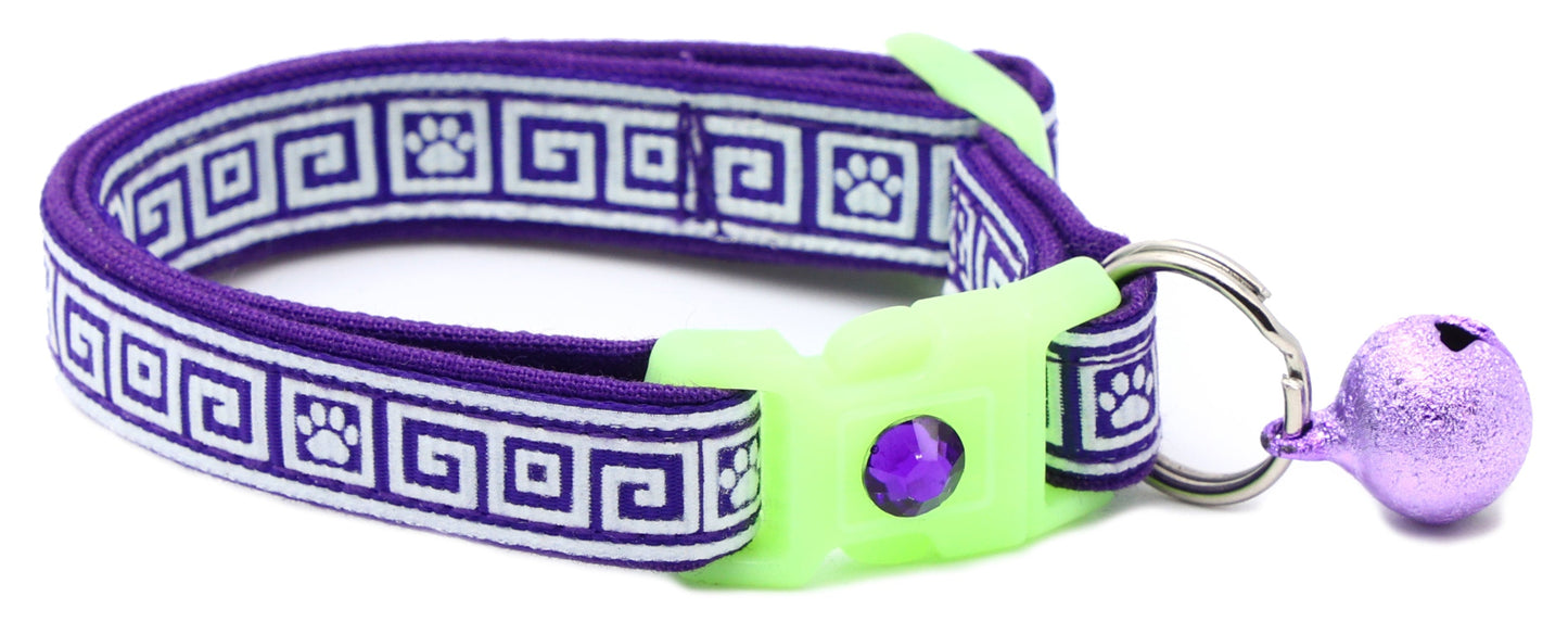 Greek Key Breakaway Cat Collar-14