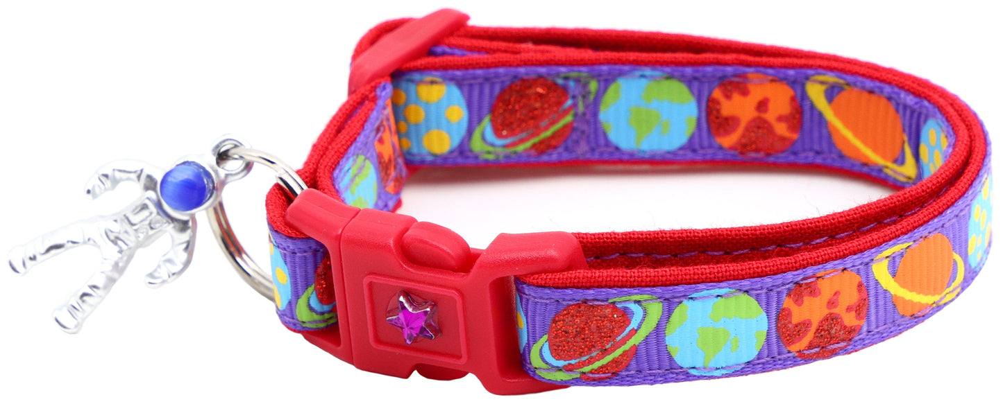 Planets on Purple Cat Collar-2