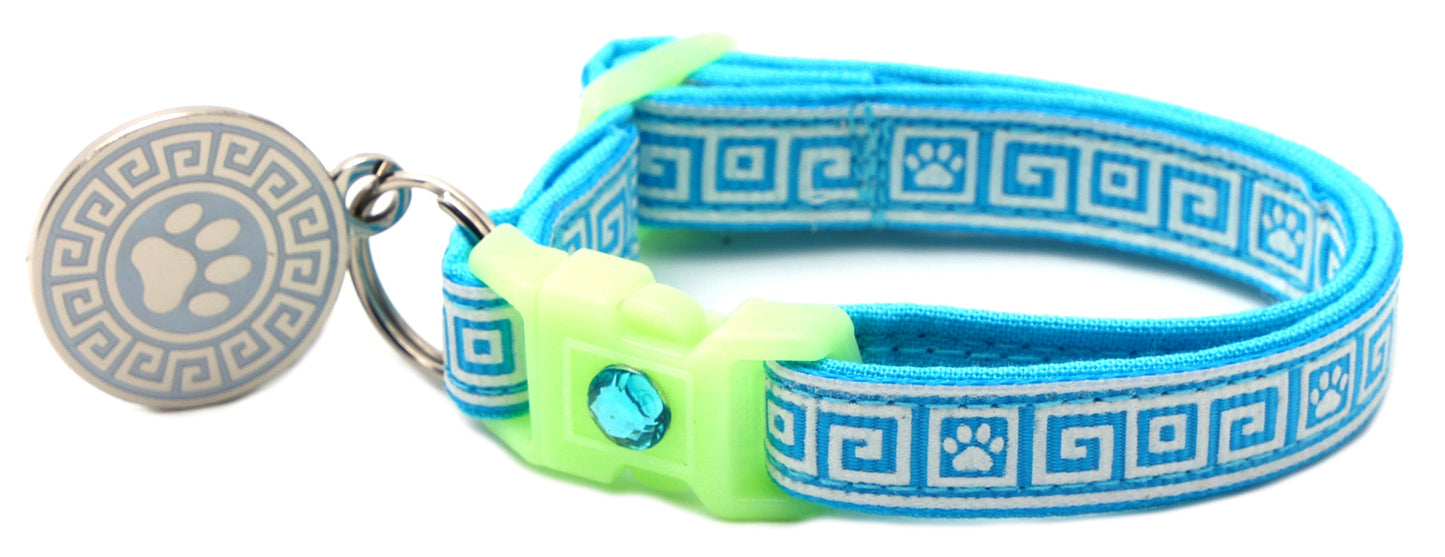 Greek Key Breakaway Cat Collar-24