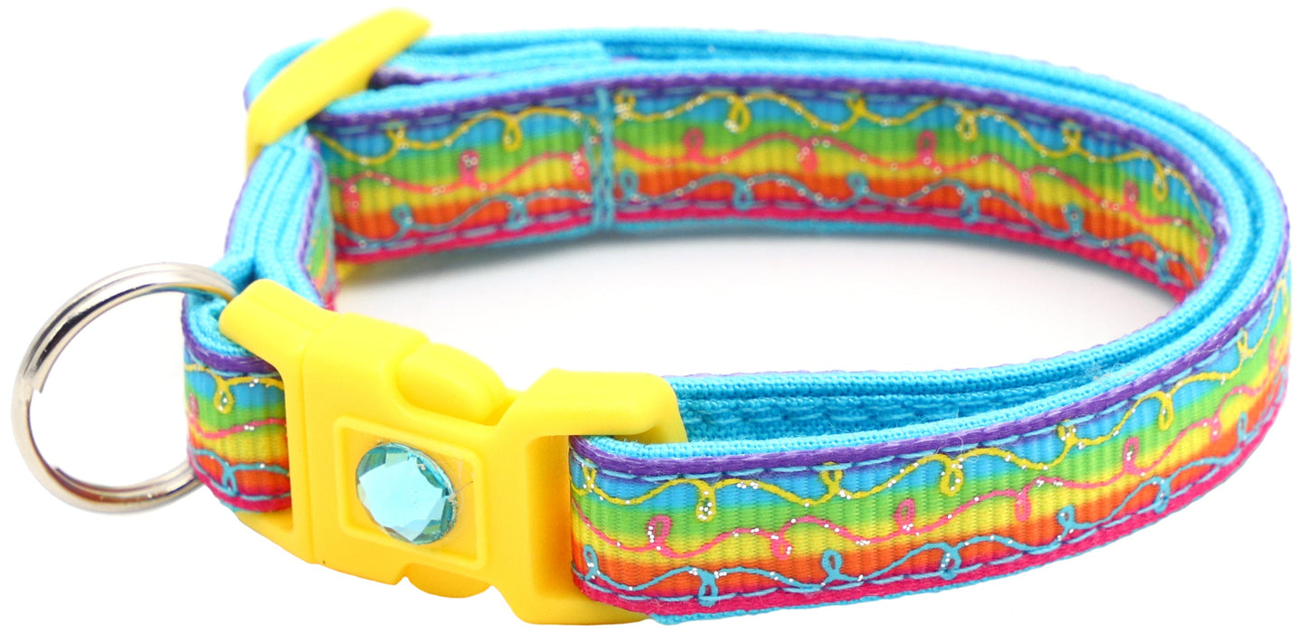 Rainbow Doodle Swirls Cat Collar-3