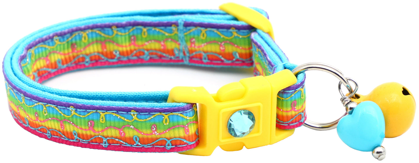 Rainbow Doodle Swirls Cat Collar-0