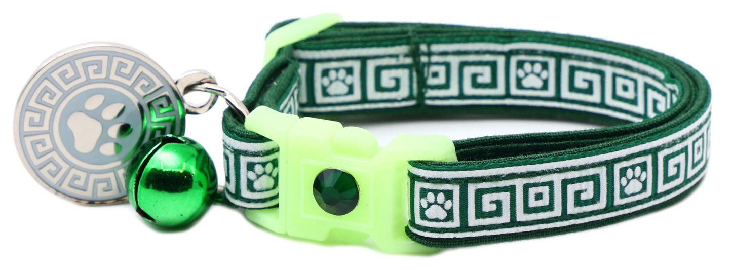 Greek Key Breakaway Cat Collar-33