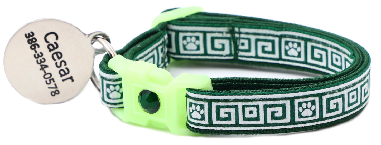 Greek Key Breakaway Cat Collar-39