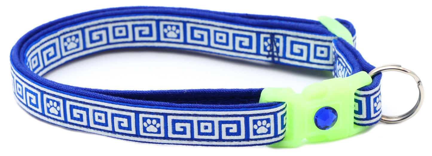 Greek Key Breakaway Cat Collar-53