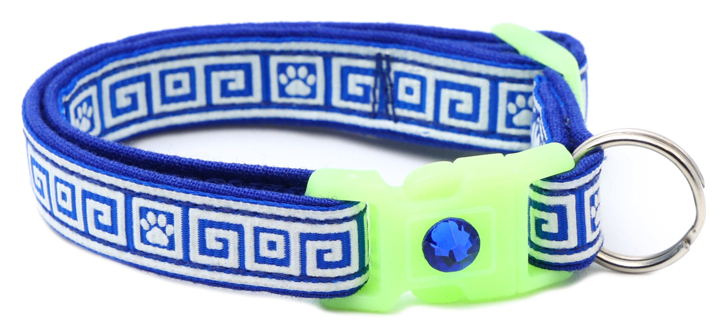 Greek Key Breakaway Cat Collar-58