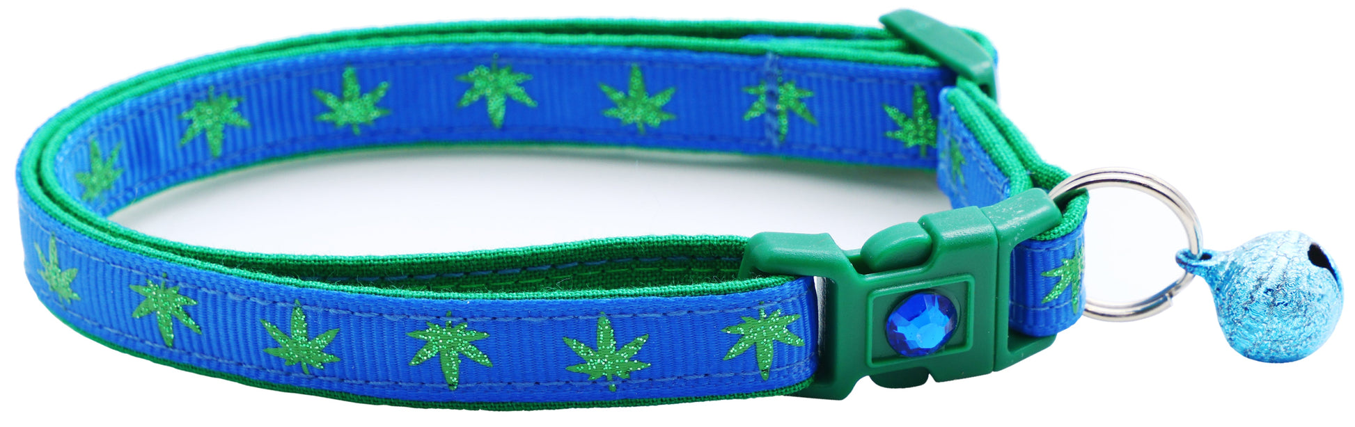 Marijuana Leaves Breakaway Cat Collar-20