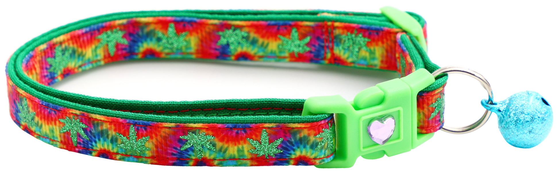 Marijuana Leaves Breakaway Cat Collar-16