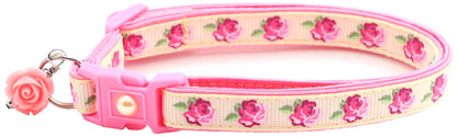 Pink Tea Party Roses Breakaway Cat Collar-16