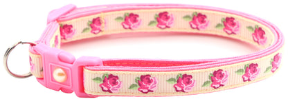 Pink Tea Party Roses Breakaway Cat Collar-30