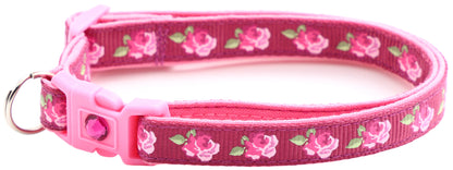 Pink Tea Party Roses Breakaway Cat Collar-32