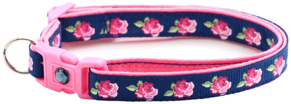 Pink Tea Party Roses Breakaway Cat Collar-31