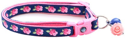 Pink Tea Party Roses Breakaway Cat Collar-24