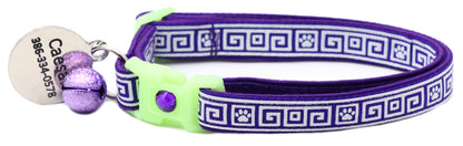 Greek Key Breakaway Cat Collar-49