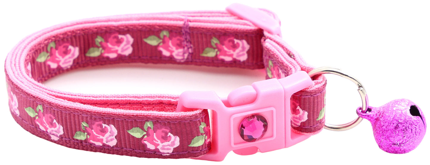 Pink Tea Party Roses Breakaway Cat Collar-8