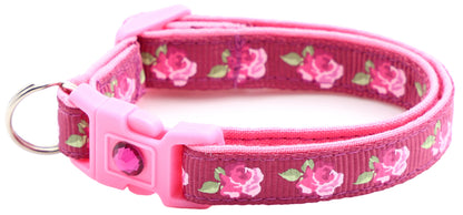 Pink Tea Party Roses Breakaway Cat Collar-29