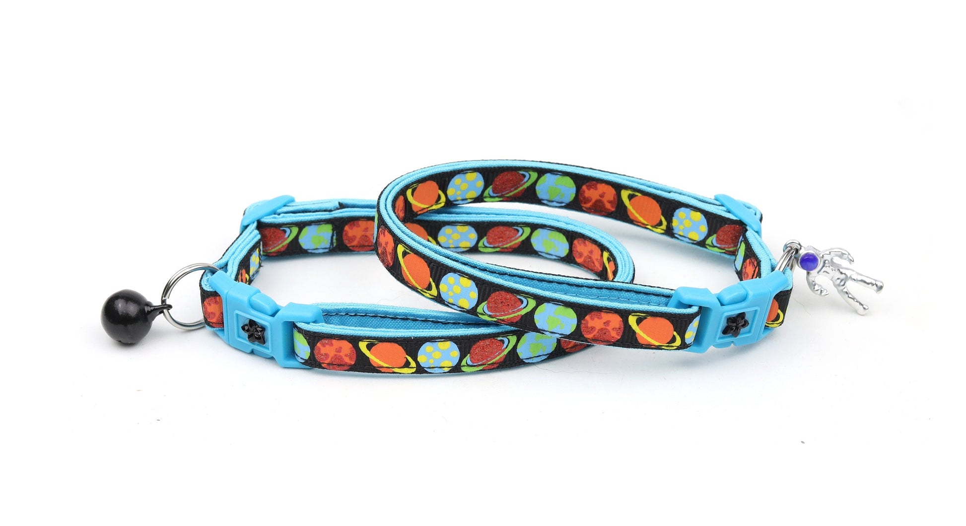 Planets on Black Cat Collar-4